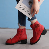 Original Plus Size 35-42 2022 Ylqp NEW Autumn Winter Women Boots Side Zipper Thick Heel Boots Shoes Woman, Ankle Martin Boots botas mujer