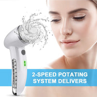 Facial Cleansing Brush Sonic Vibration Mini Face Cleaner Silicone Deep Pore Cleaning Electric Waterproof Massage with 4 Heads