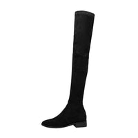 Original Krazing Pot 2022 genuine leather round toe stretch over-the-knee boots thick heels superstar wear thin leg thigh high boots L3f1