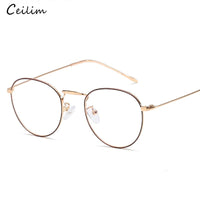 Original Computer Glasses 2021 Spectacle Frames Anti Blue Light Goggles Metal Eyeglasses Frame Women Round Clear Lens Fake Glasses