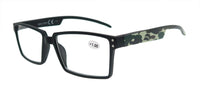 Original Oversized Reading Glasses Men Squared Frame Readers Vision Presbyopic High Quality Eyeglasses With Camouflage Leg +1+1.5+2+2.5+3