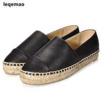 Original Classical Fashion Famous Patchwork Women Espadrilles Genuine Leather Woman Creepers Flats Ladies Loafers Casual Shoes Moccasins