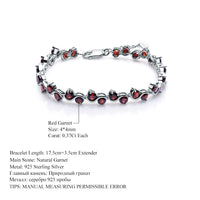 Original GEM & BALLET Genuine 925 Sterling Silver Bracelets &amp; Bangles For Women 11.79Ct Natural Red Garnet Gemstone Bracelet Fine Jewelry