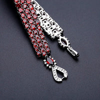 Original GEM& BALLET 925 Sterling Silver Bracelets &amp; Bangles For Women Fine Jewelry 30.80Ct Natural Red Garnet Gemstone Bracelet Genuine