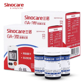 Sinocare Sannuo GA-3 100pcs/200pcs Blood Glucose Test Strips Bottled and 100pcs Lancets for GA-3 Diabetes