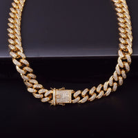 Original Bubble Letter Iced Miami Cuban Link Chain Men Necklace Hip Hop Jewelry Gold Color Free Shipping Items