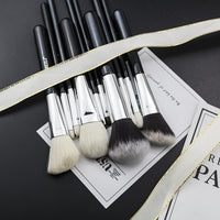 BEILI Black Brushes Makeup Foundation Powder Eyebrow Natural Goat Hair Eye Blending 30 pieces Professional pincel de maquiagem