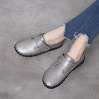 Original GKTINOO Spring Ladies Genuine Leather Handmade Shoes Women Hook &amp;Loop Flat Shoes Women 2022 Autumn Soft Loafers Flats