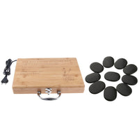 Energy Hot Stone + Hot Stone Rock Heating Box Massage Stone Warmer Case Heater Set for Body SPA Massage - EU Plug