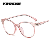 YOOSKE Women Glasses Frame Men Anti Blue Light Eyeglasses Frame Vintage Round Clear Lens Glasses Optical Spectacle Frame