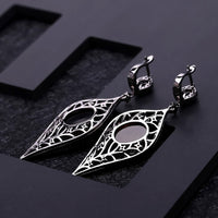 Original GEM & BALLET Natural Smoky Quartz Vintage Gothic Punk Jewelry Set 925 Sterling Silver Earrings Ring Set For Women Fine Jewelry