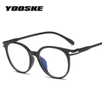 YOOSKE Women Glasses Frame Men Anti Blue Light Eyeglasses Frame Vintage Round Clear Lens Glasses Optical Spectacle Frame