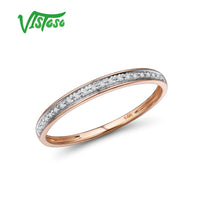 Original VISTOSO Genuine 14K White/Yellow/Rose Gold Rings For Women Simple Style Eternal Diamond Ring Engagement Anniversary Fine Jewelry