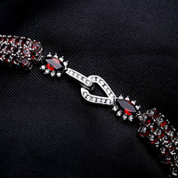 Original GEM& BALLET 925 Sterling Silver Bracelets &amp; Bangles For Women Fine Jewelry 30.80Ct Natural Red Garnet Gemstone Bracelet Genuine