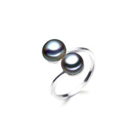 Original YIKALAISI Interlaced Natural Pearl Rings 925 Sterling Silver Jewelry for women 8-9mm Freshwater Double Pearl Ring Adjustable