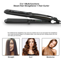 Drop Shipping Professional Steam Hair Straightener Ceramic Vapor Hair Flat Iron Seam Hair Straightening Iron