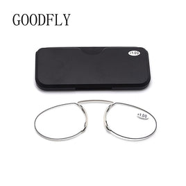 Original Mini Reading Glasses Men Women Nose Clip Reader Blue Light Blocking Portable Wallet Presbyopic Eyeglasses With Case Eyewear 2022