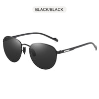 FUQIAN - Original 2022 Round Polarized Sunglasses Men Women Fashion Rimless Sun Glasses Male Ultra Light TR90 Driver&#39;s Eyeglasses UV400