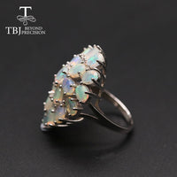 Original TBJ, Top quality Natural Opal Luxury gemstone Ring oval cut 4*6mm 21 piece 10.5ct  925 sterling silver fine jewelry for women