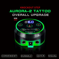 New Professional Mini  AURORA II Digtal  LCD Tattoo Power Supply with Power Adaptor for Coil &amp; Rotary Tattoo Machines