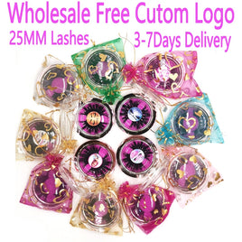 Wholesale Eyelashes 25mm 5D Mink Eyelashes Bulk Full Strip Lashes 3D Mink Eyelashes 10/30/50/100Pairs Eyelashes Free Custom Logo