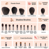 OVW Natural Goat Hair Makeup Brushes Set Professional Kit brocha maquillaje pedzle do makijazu blending smudging brush shader