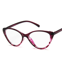 Original Trendy Spectacle Frame Anti Blue Light Glasses Cat Eye Women Brand Designer Eyewear Optical Myopia Nerd Black Purple Eyeglasses