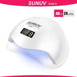 SUN5 48W UV LED Nail Lamp 24 Leds For Manicure Gel Nail Drying Nail Polish Lamp 30s/60s/double power Auto Sensor Manicure Tool