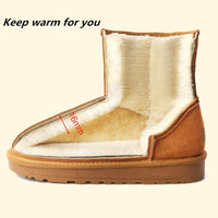Original ZUZI Brand Winter Men And Women Snow Boots Australia Style Genuine Leather Ankle Boots Women Waterproof Warm Short Shoes