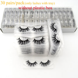 30/40/100/pairs Visofree Mink Eyelashes with Tray No Box Handmade Natural False Eyelashes Full Strip Lashes Reusable Long lashes