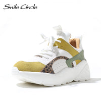 Original Smile Circle Women Sneakers Flat Platform shoes Suede Leather fashion casual Breathable Thick bottom Ladies Shoes