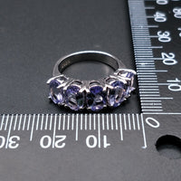 Original Tanzanite ring natural gemstone oval 5*7mm in 925 sterling silver simple design shiny precious stone jewelry for wife daily wear