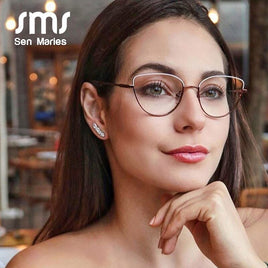 RMS SEN MARIES - Original Original Vintage Cat Eye Retro Simple Glasses Frames Men Women Optical Fashion Computer Eyeglasses Clear Lenses Transparent Glasses