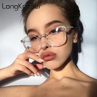 Original Longkeeper Fashion Women Anti-blue Light Glasses Luxury Brand Design Round Clear Lens Eyeglasses Female Optical Spectacle