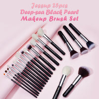 Jessup 25pcs Professional Makeup Brushes Set Natural-Synthetic Foundation Powder Eyeshadow Make up Brush Blushes Black T175