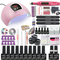 Manicure Set 120/114W/54W Nail Lamp 20000RPM Nail drill Machine Extensions Quick Building Gel Polish Set Soak Nail Art kit