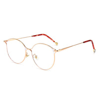 YOOSKE Fashion Cat Eye Glasses Frames Women Trending Myopia Frame Transparent Optical Spectacles Rose Gold Fake Eyeglasses