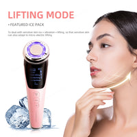 EMS Facial Massager LED light therapy Sonic Vibration Wrinkle Removal Skin Tightening Hot Cool Treatment Skin Care Beauty Device