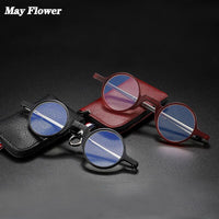 Original Round лупа Fashion Foldable Reading Glasses For Women Protable Smart Glasses With Case Frame Eyeglasses Men gafas de lectura