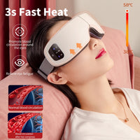 Rechargeable Smart Eye Massager Facial Massager Bluetooth Music Foldable Air Pressure Heating Massage Relaxation