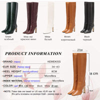 Original Keme Kiss Plus Size 34-43 Knee High Boots Women New Design Fur Warm Winter Shoes Women Fashion High Heel Botas Woman Footwear