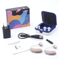 Hearing Aid Ear Sound Amplifier BTE Rechargeable Hearing Aids Adjustable Sound Hearing Amplifier for Elderly Hearing Loss