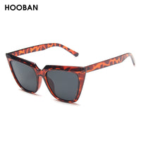 HOOBAN - Stylish Cat Eye Women Sun Glasses Classic Big Frame Cateye Sunglasses For Ladies Vintage Leopard Eyeglasses UV400