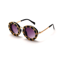 SEN MARIES - Original Vintage Round Sunglasses Women Girls Retro Steampunk Sunglasses Children Luxury Brand Designer Eyeglasses Family Eyewear UV400