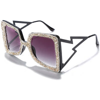 Original Oversized Rhinestone Sunglasses Women 2020 Steampunk Diamond Sunglasses Square Punk Eyeglasses Gradient Handmade Sunglasses Men