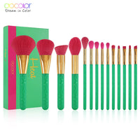 Docolor Makeup Brushes Set 14Pcs Natural Hair Makeup Brush Foundation Blending Face Powder Blush Eyeshadow Make Up Brush Kits