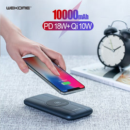 WECOME - Original WK 10000mAh Qi Wireless Charger Power Bank Quick Charge QC 3.0 PD Powerbank for iPhone Xiaomi Huawei Portable External Battery