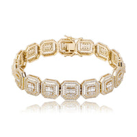 Original TOPGRILLZ New 13mm Personality Baguette Bracelet Miami Cuban Chain High Quality Iced Out Cubic Zirconia Hip Hop Jewelry For Gift