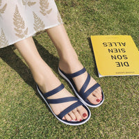 Original Dosreal Women Slippers Summer 2020 Women Slides Home Fashion Jelly Shoes Female Soft Sole Slip On Women Sandals Flat Casual Shoe