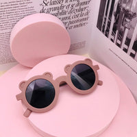 Original New Cartoon Lovely Kids Sunglasses Bear Shape Frame Girls Children Sun Glasses Round Street Beat Baby Boy Eyeglasses Cute Shades